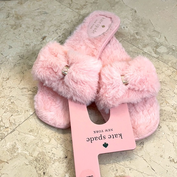 kate spade | Shoes | Kate Spade Sandy Slippers Faux Fur Light Pink |  Poshmark
